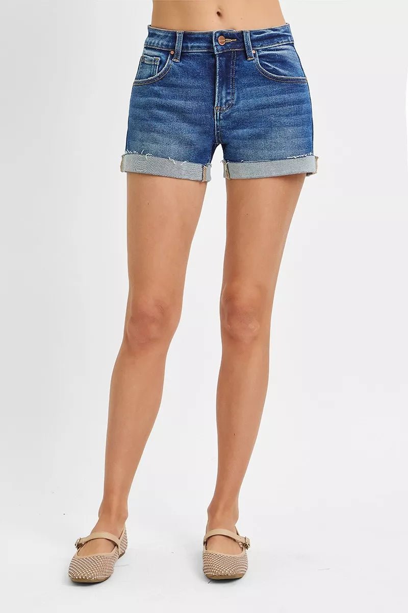 RISEN Low Rise Cuffed Shorts - Rooted & Reckless Co.