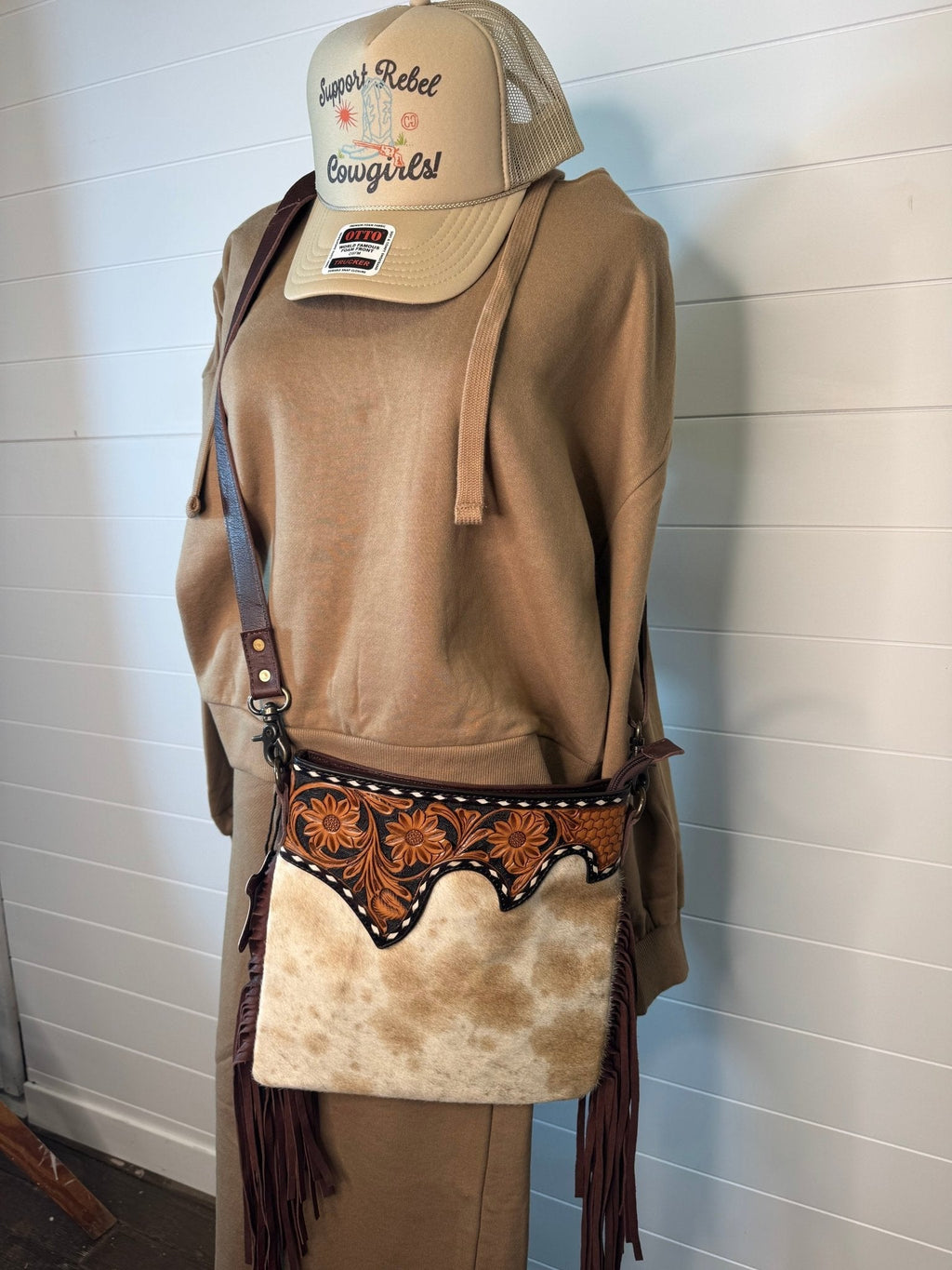 Risen Oversized V-Neck Hoodie Sweatshirt — Soft Cotton-Poly Blend Western Lounge Top (large remaining) - Rooted & Reckless Co.