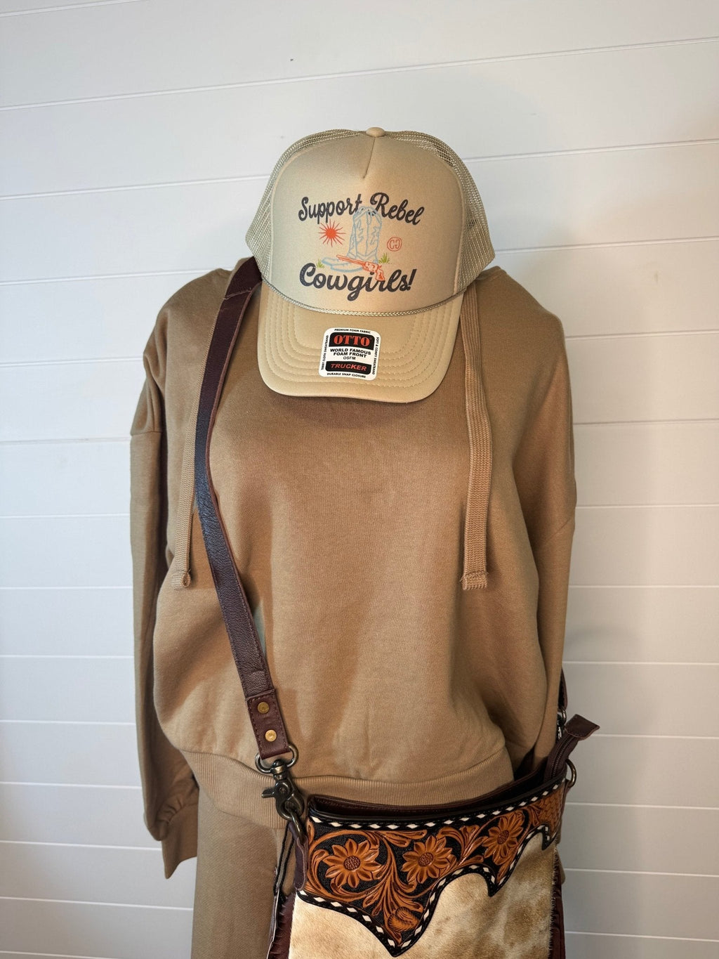 Risen Oversized V-Neck Hoodie Sweatshirt — Soft Cotton-Poly Blend Western Lounge Top (large remaining) - Rooted & Reckless Co.