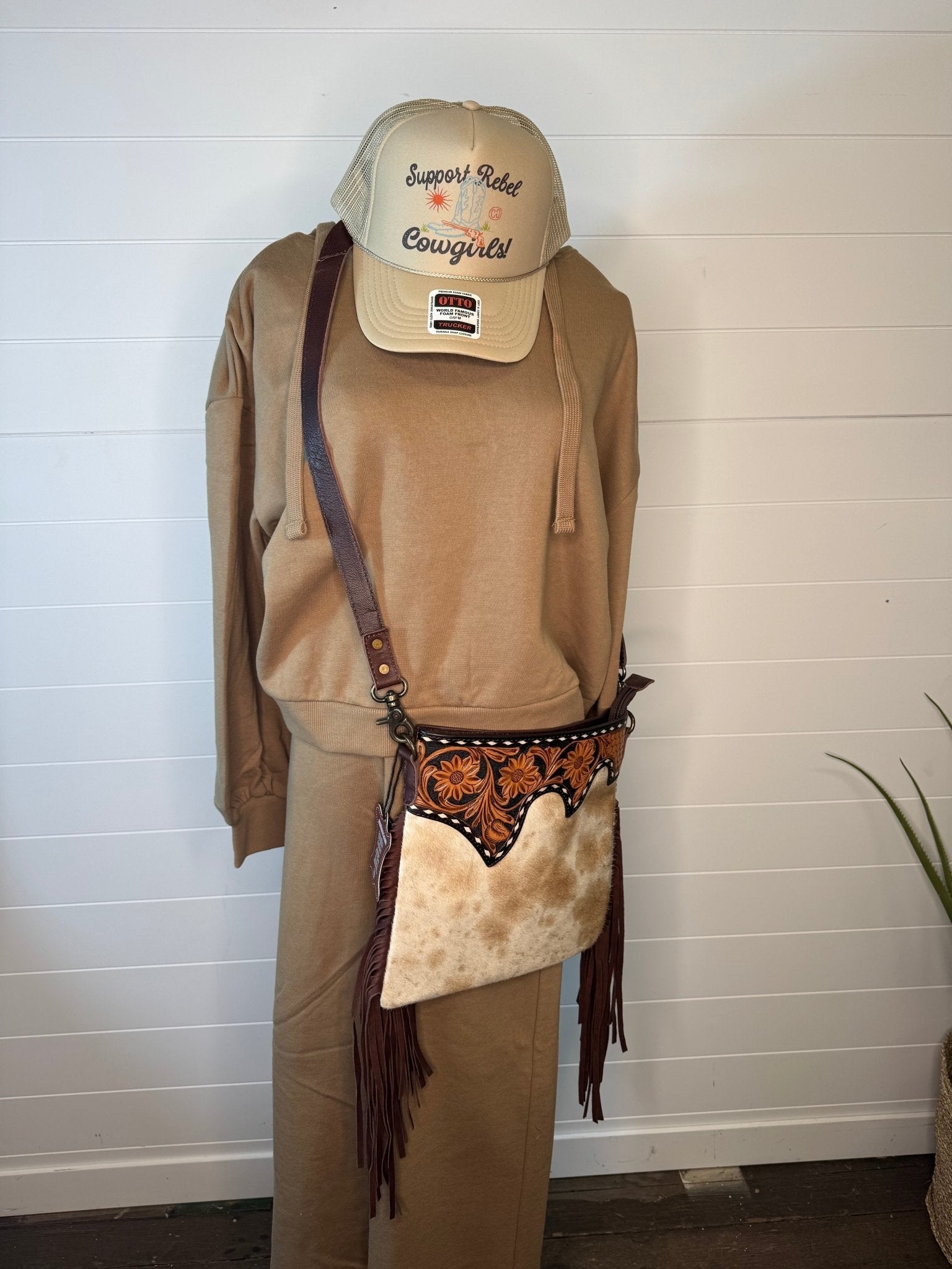 Risen Oversized V-Neck Hoodie Sweatshirt — Soft Cotton-Poly Blend Western Lounge Top (large remaining) - Rooted & Reckless Co.