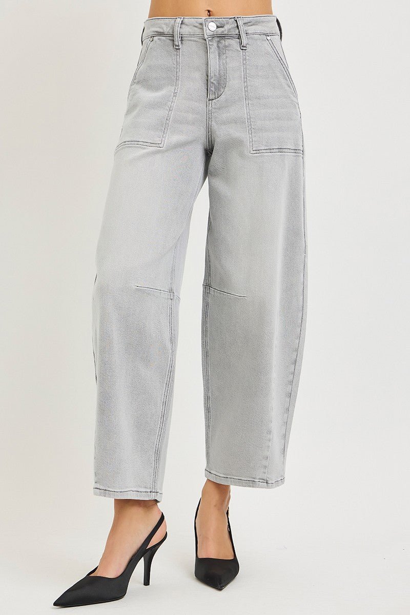 RISEN Slouchy Cropped Barrel Jeans - Rooted & Reckless Co.