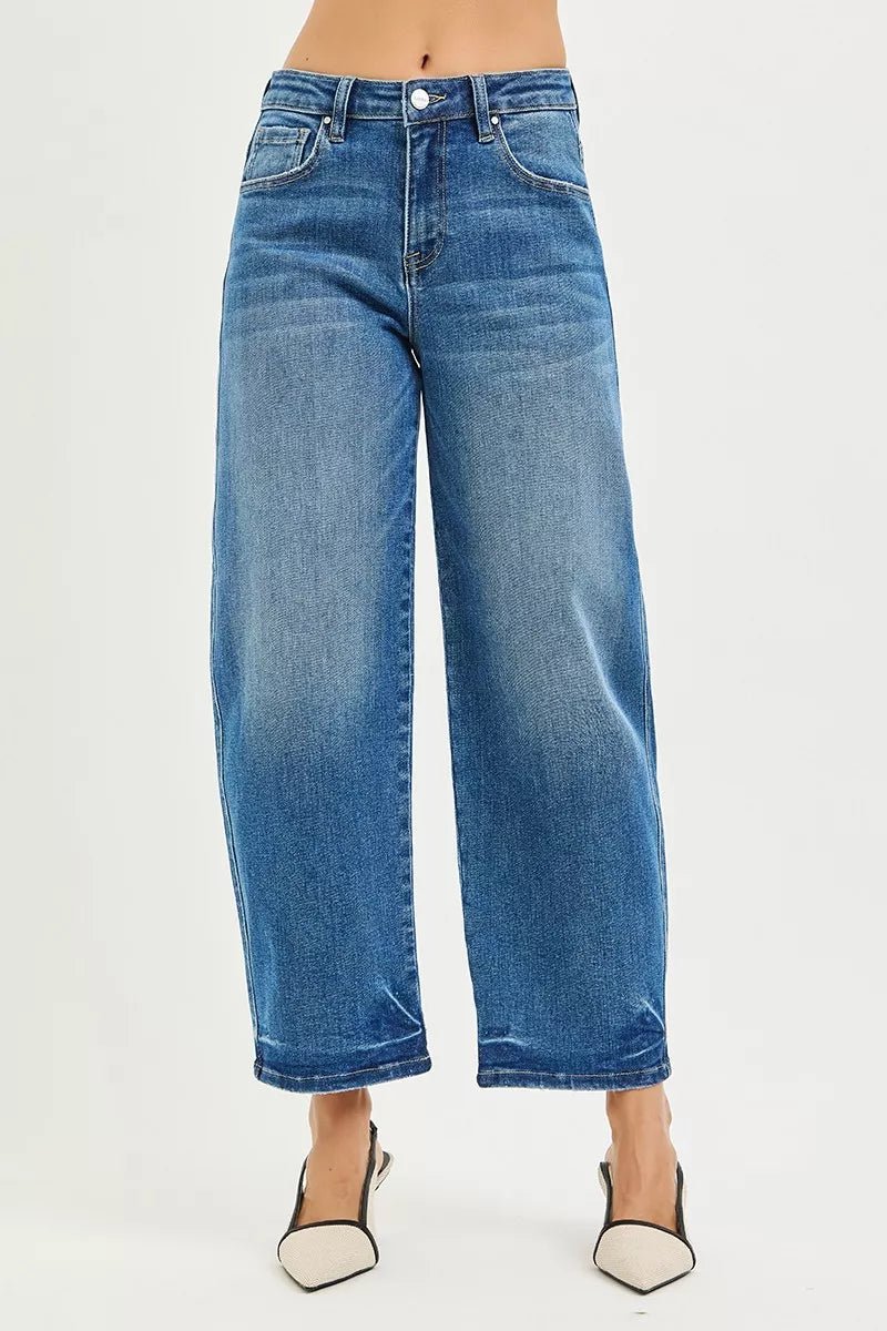 RISEN Slouchy Cropped Barrel Jeans - Rooted & Reckless Co.