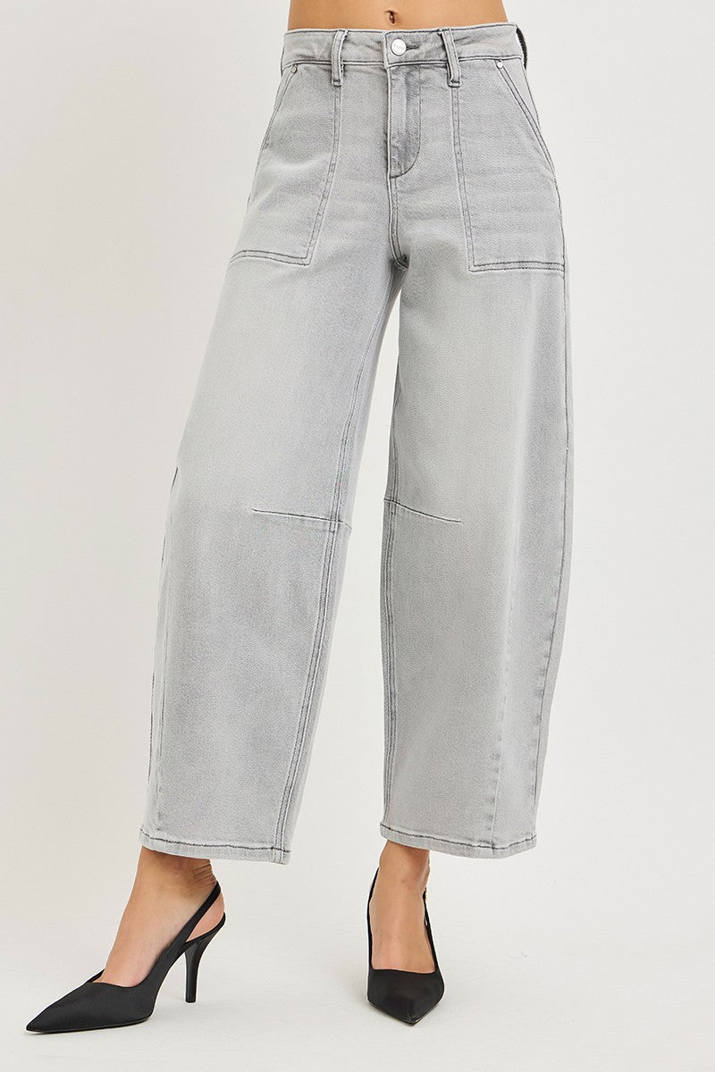 RISEN Slouchy Cropped Barrel Jeans - Rooted & Reckless Co.