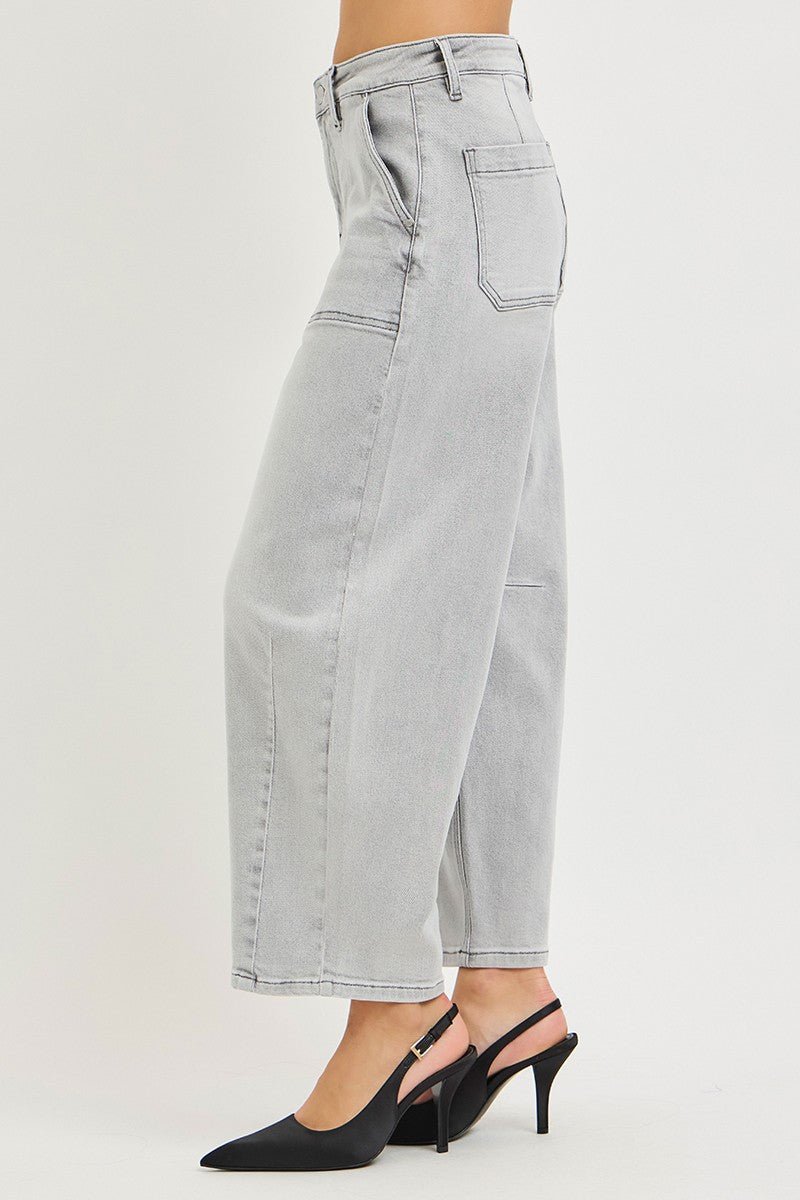 RISEN Slouchy Cropped Barrel Jeans - Rooted & Reckless Co.