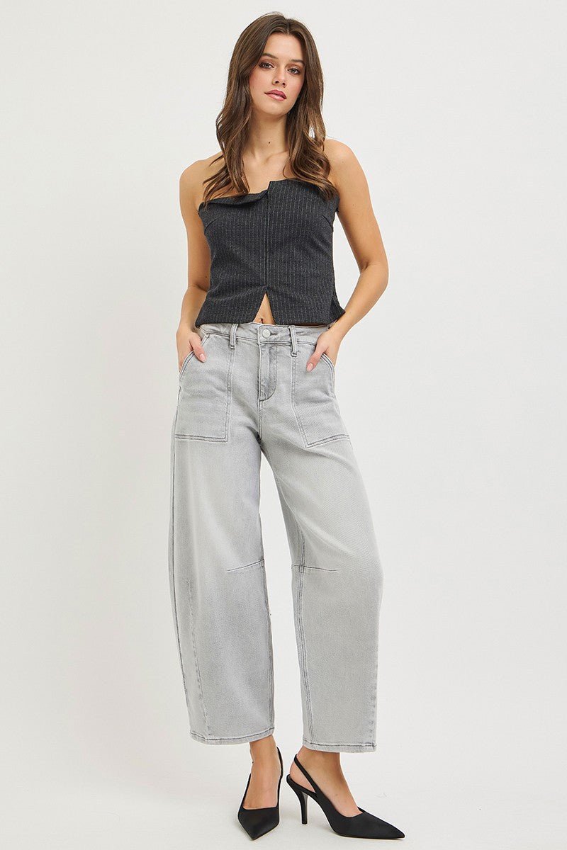 RISEN Slouchy Cropped Barrel Jeans - Rooted & Reckless Co.