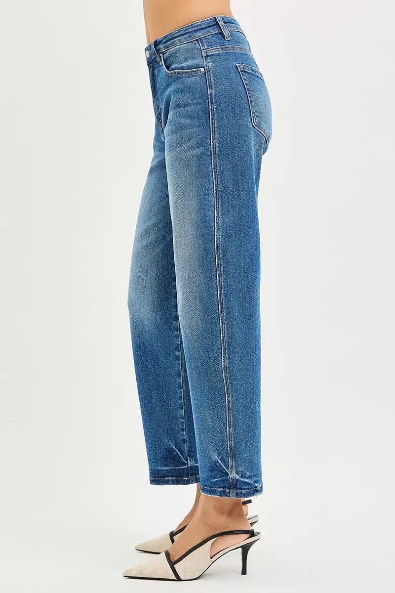 RISEN Slouchy Cropped Barrel Jeans - Rooted & Reckless Co.