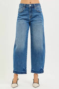 RISEN Slouchy Cropped Barrel Jeans - Rooted & Reckless Co.