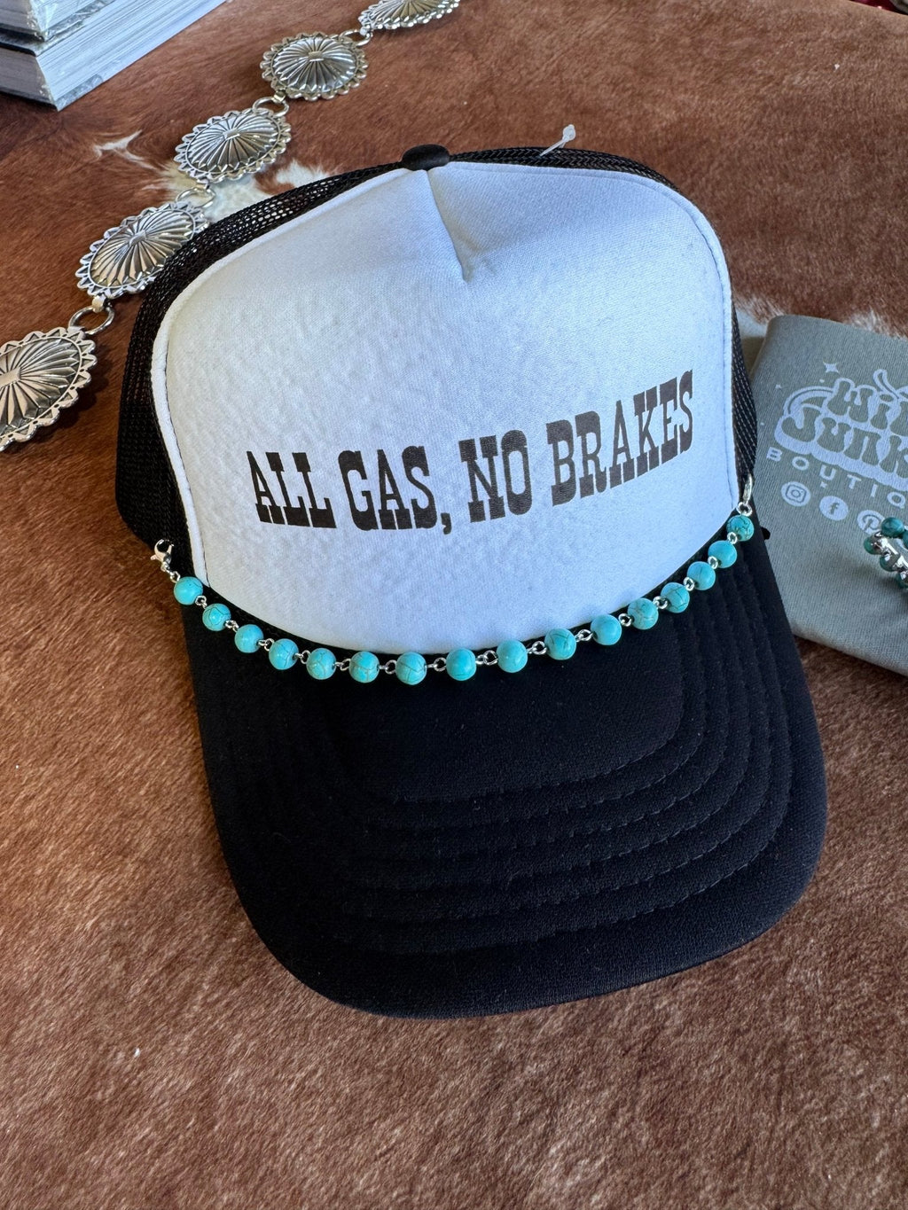 Round Turquoise Bead Trucker Hat Chain - Rooted & Reckless Co.
