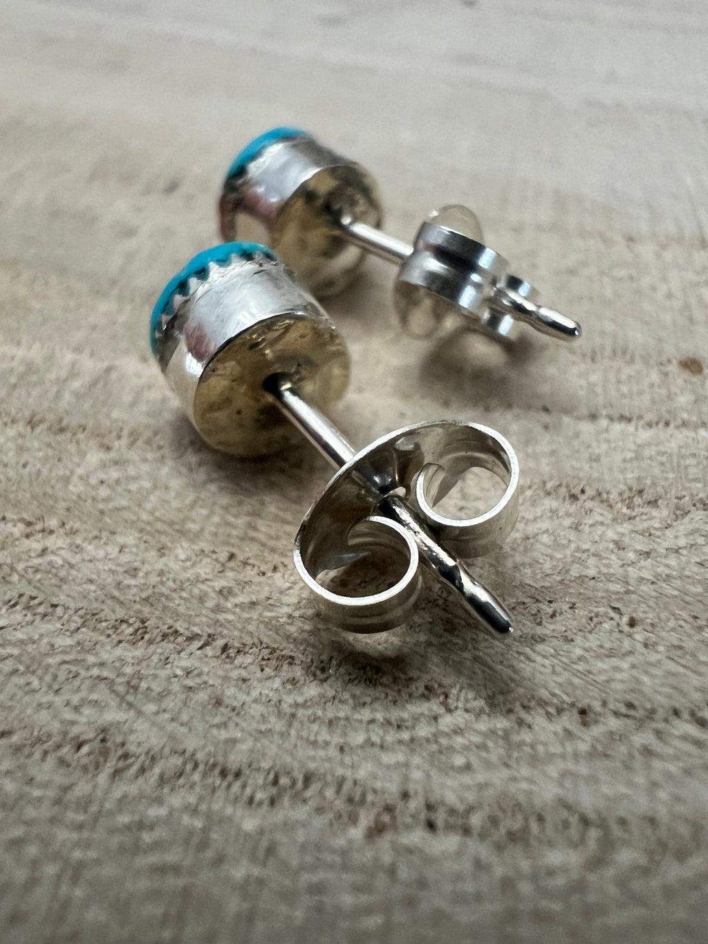 Rowena Laweka Zuni Turquoise & Coral Sterling Silver Post Earrings - Rooted & Reckless Co.