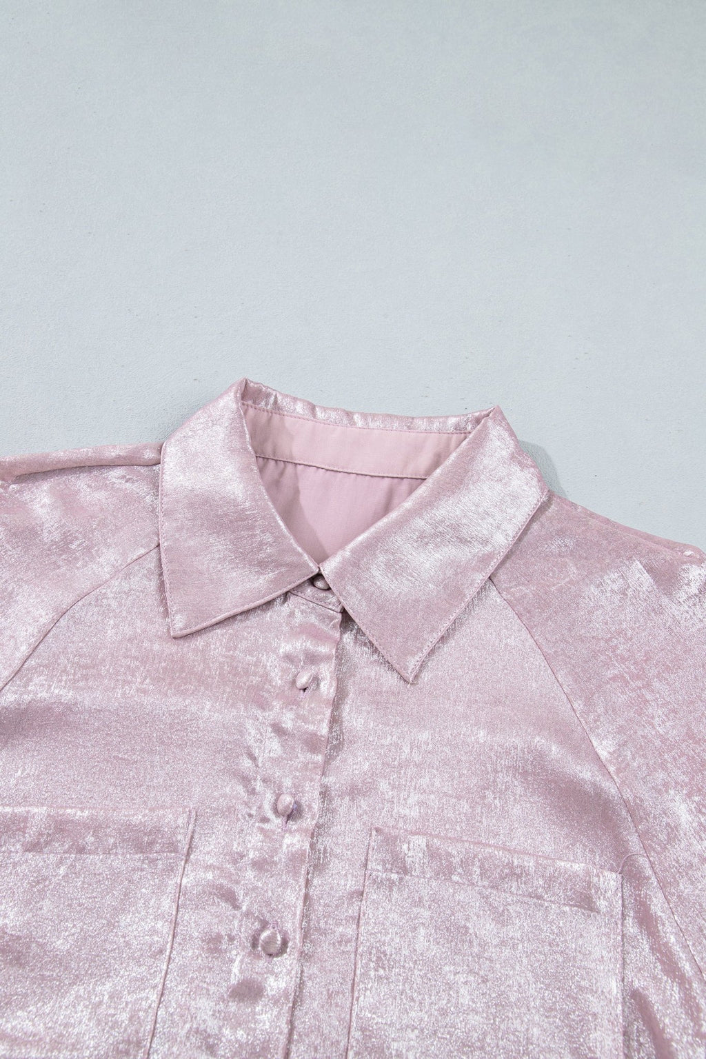 Ruffle Cuff Button Front Back Paneling Long Sleeve Shirt - Rooted & Reckless Co.