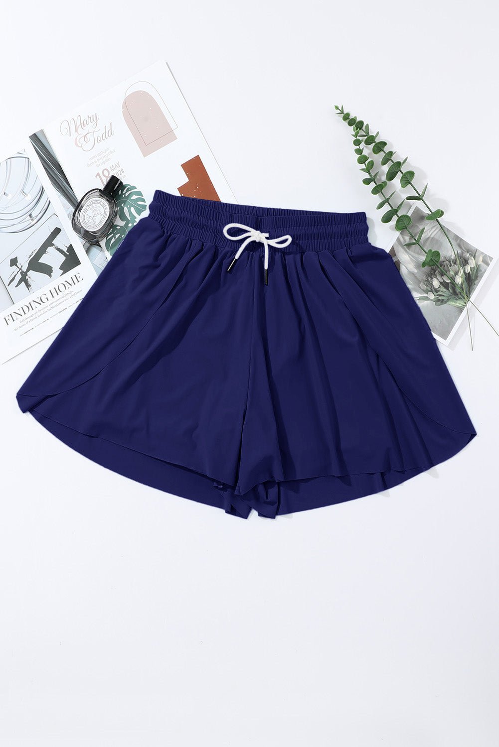 Ruffle Drawstring Elastic Waist Bikini Swim Shorts - Rooted & Reckless Co.