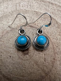 Ryntanna Yazzie Navajo Sterling Silver Kingman Turquoise Earrings - Rooted & Reckless Co.