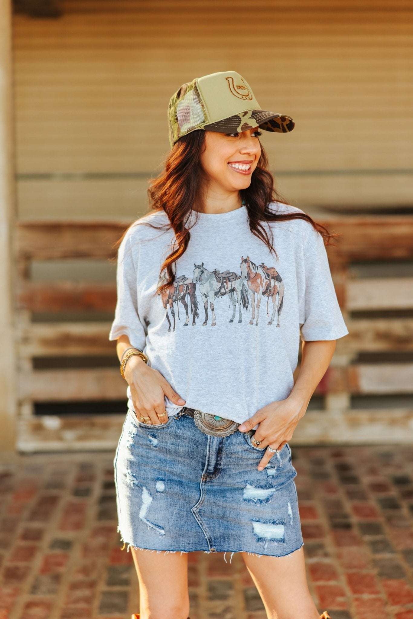 Saddled Horses Graphic Tee - Rooted & Reckless Co.
