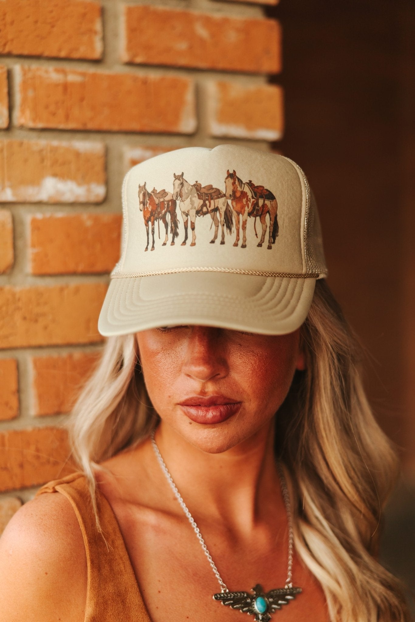 Saddled Horses Trucker Hat - Rooted & Reckless Co.