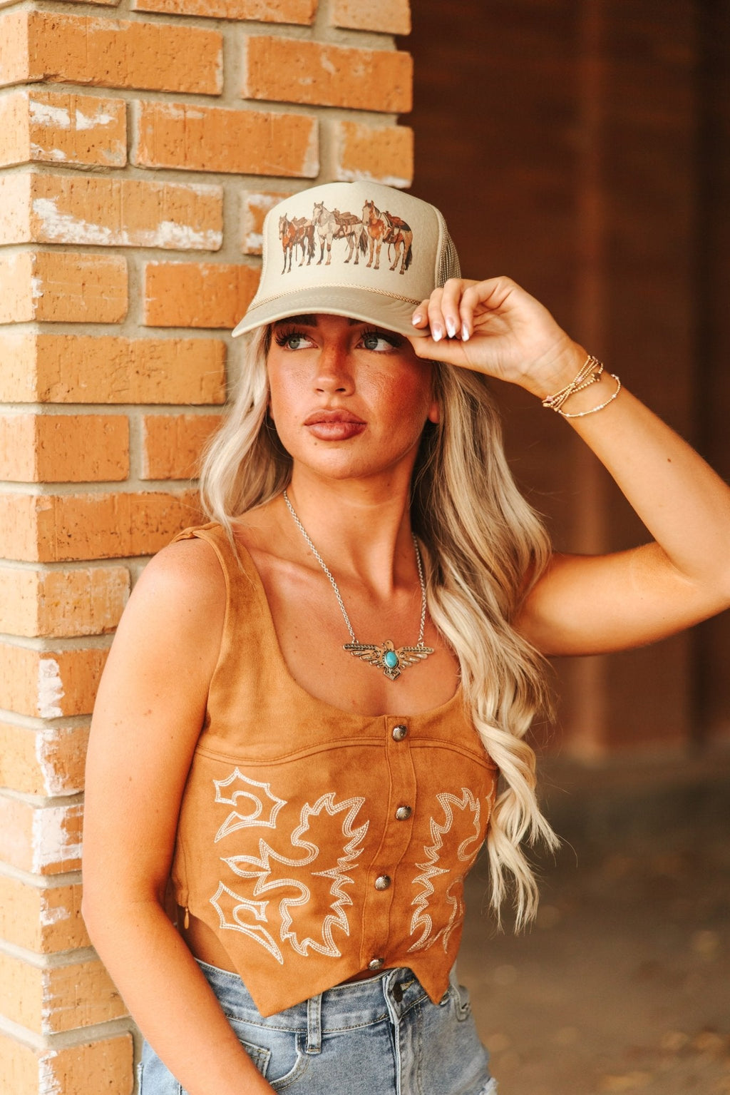 Saddled Horses Trucker Hat - Rooted & Reckless Co.
