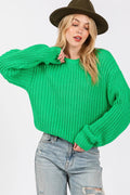 SAGE + FIG Round Neck Drop Shoulder Sweater - Rooted & Reckless Co.