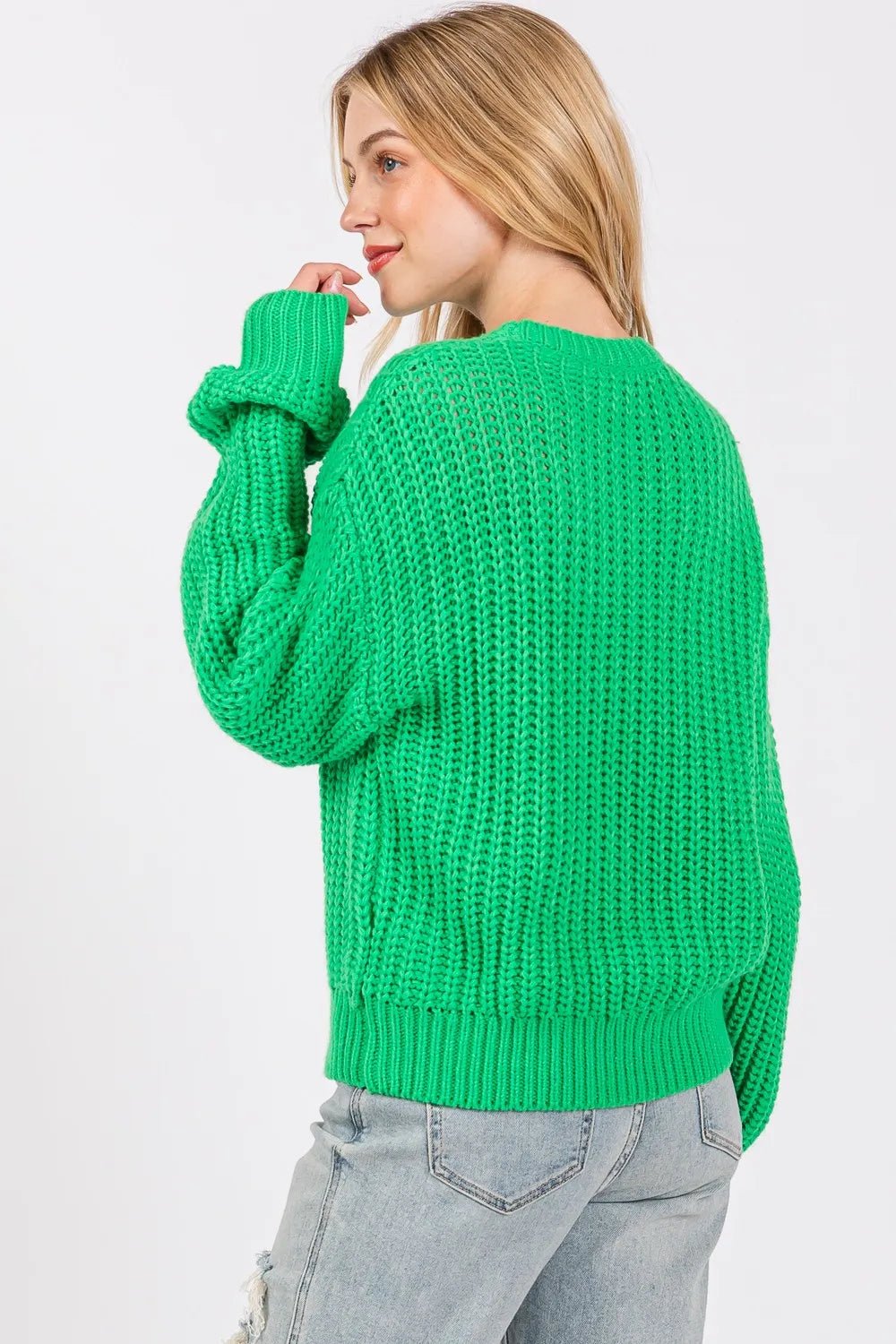 SAGE + FIG Round Neck Drop Shoulder Sweater - Rooted & Reckless Co.