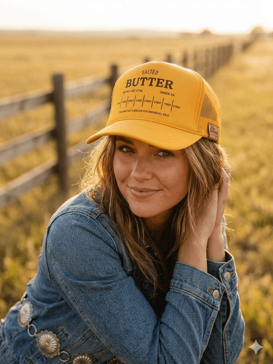 Salted Butter Stick Trucker Hat - Rooted & Reckless Co.