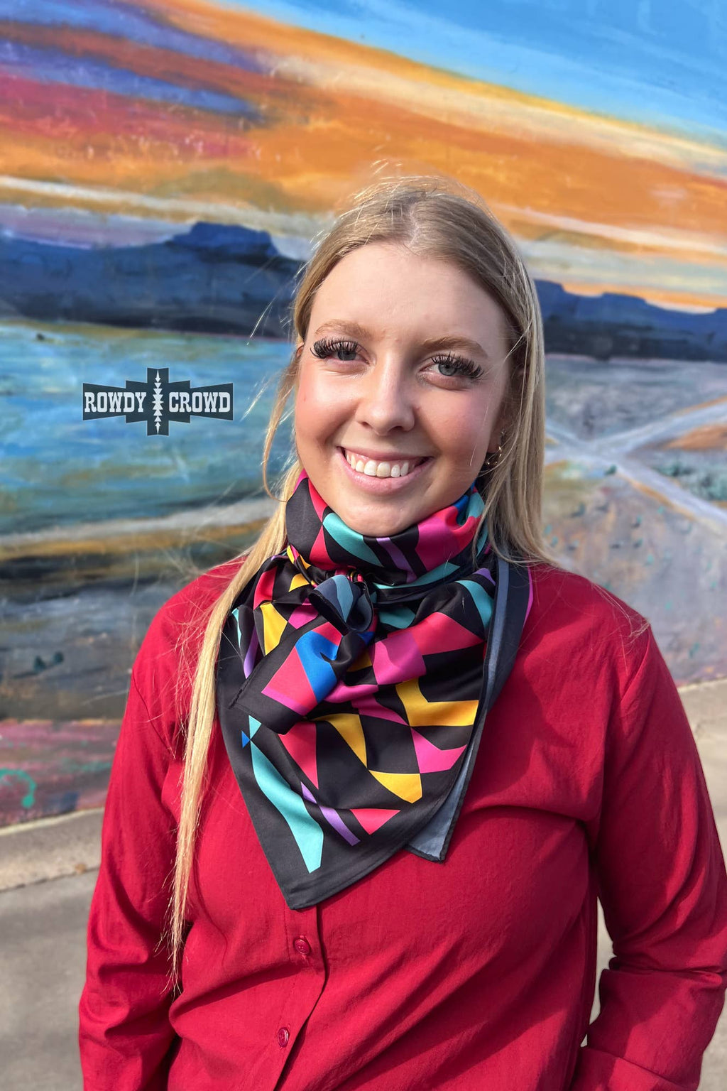 "Sassy Señorita" Wild Rag — Bold 36" Polyester Statement Scarf - Rooted & Reckless Co.