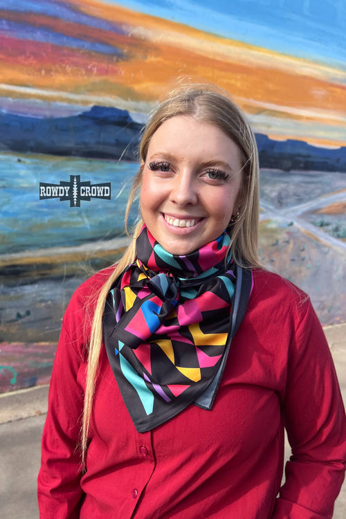 "Sassy Señorita" Wild Rag — Bold 36" Polyester Statement Scarf - Rooted & Reckless Co.