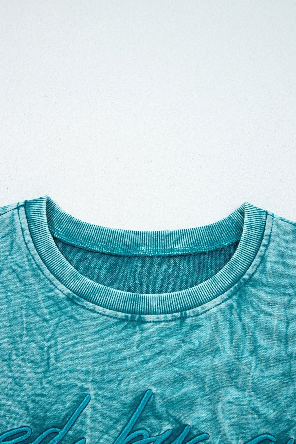Saved by Grace Embroidered Mineral Wash Loose Sweatshirt - Rooted & Reckless Co.