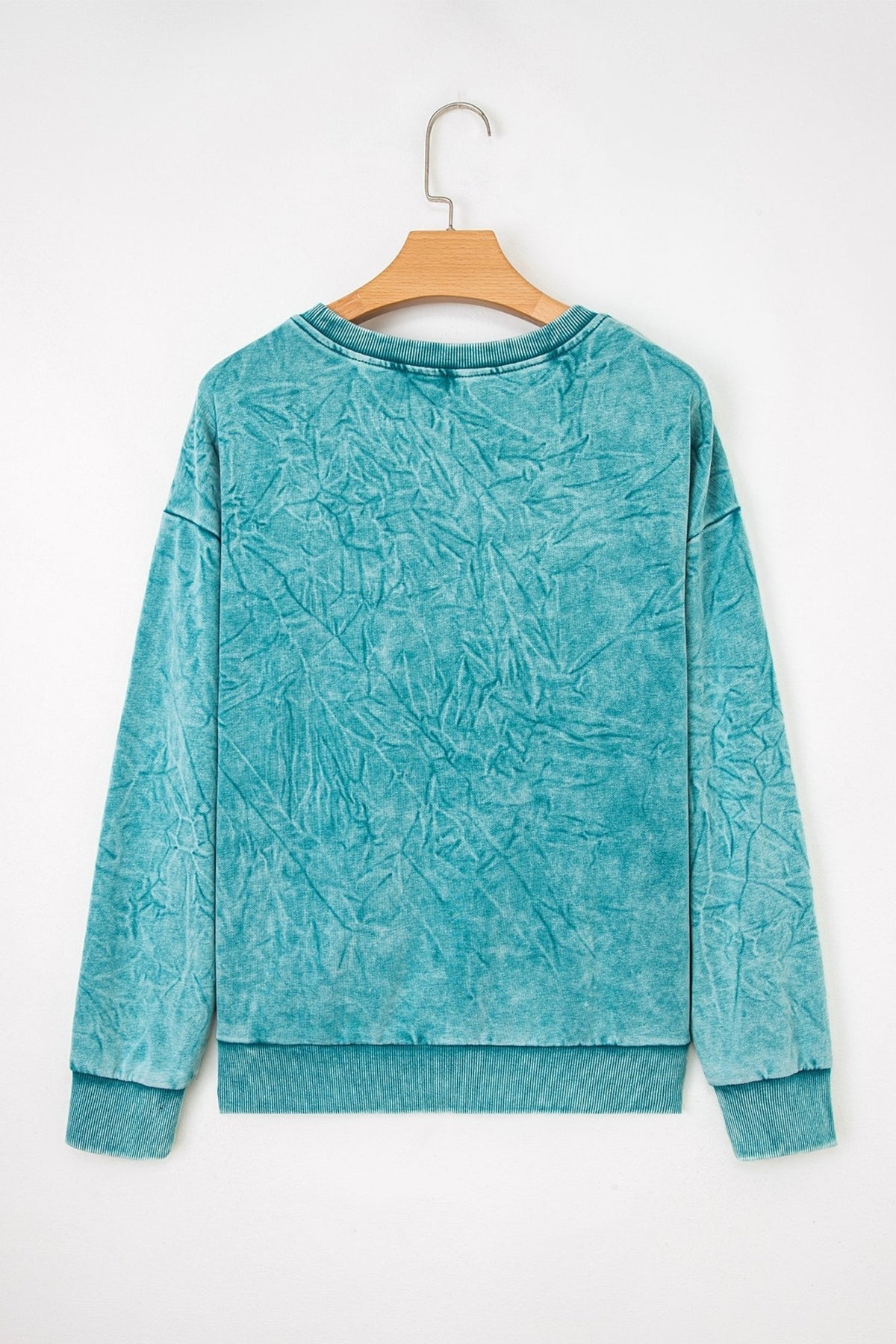 Saved by Grace Embroidered Mineral Wash Loose Sweatshirt - Rooted & Reckless Co.