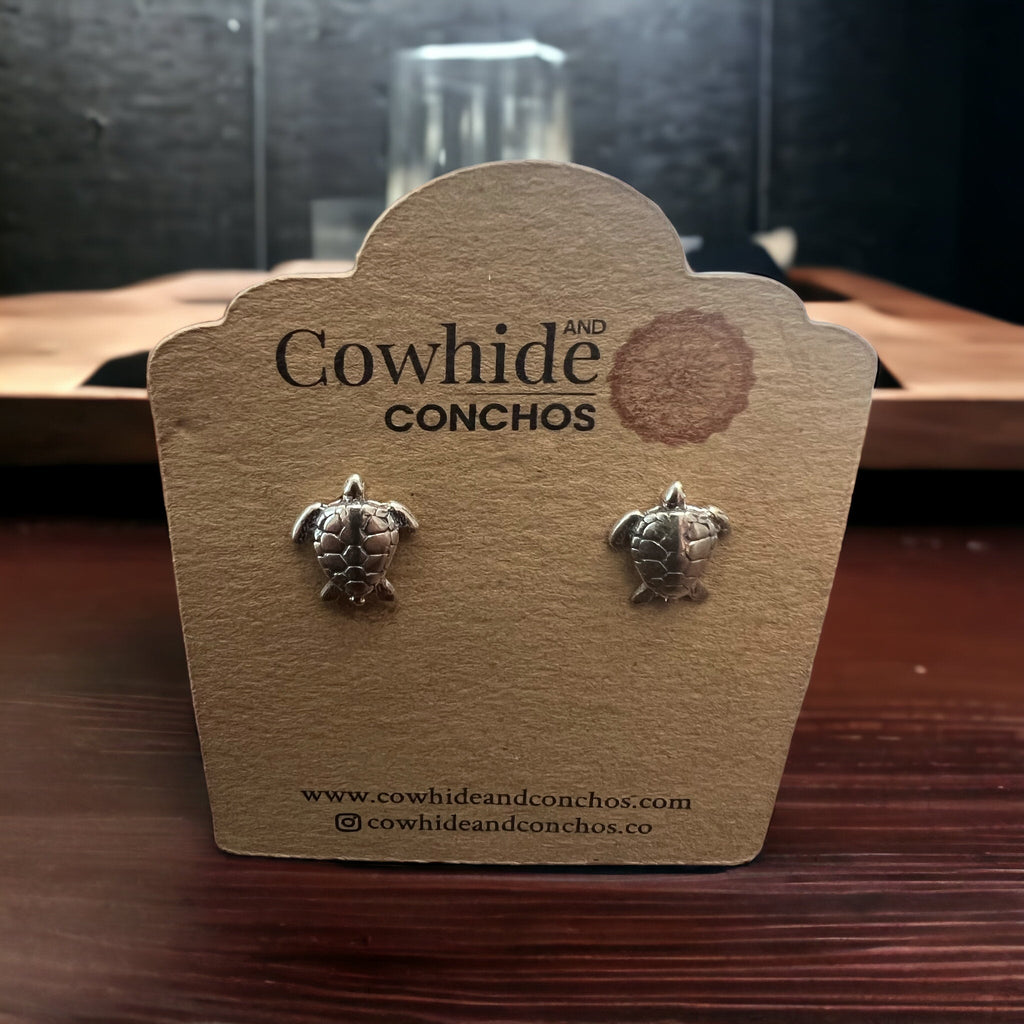 Sea Turtle post earrings - Sterling silver - Rooted & Reckless Co.