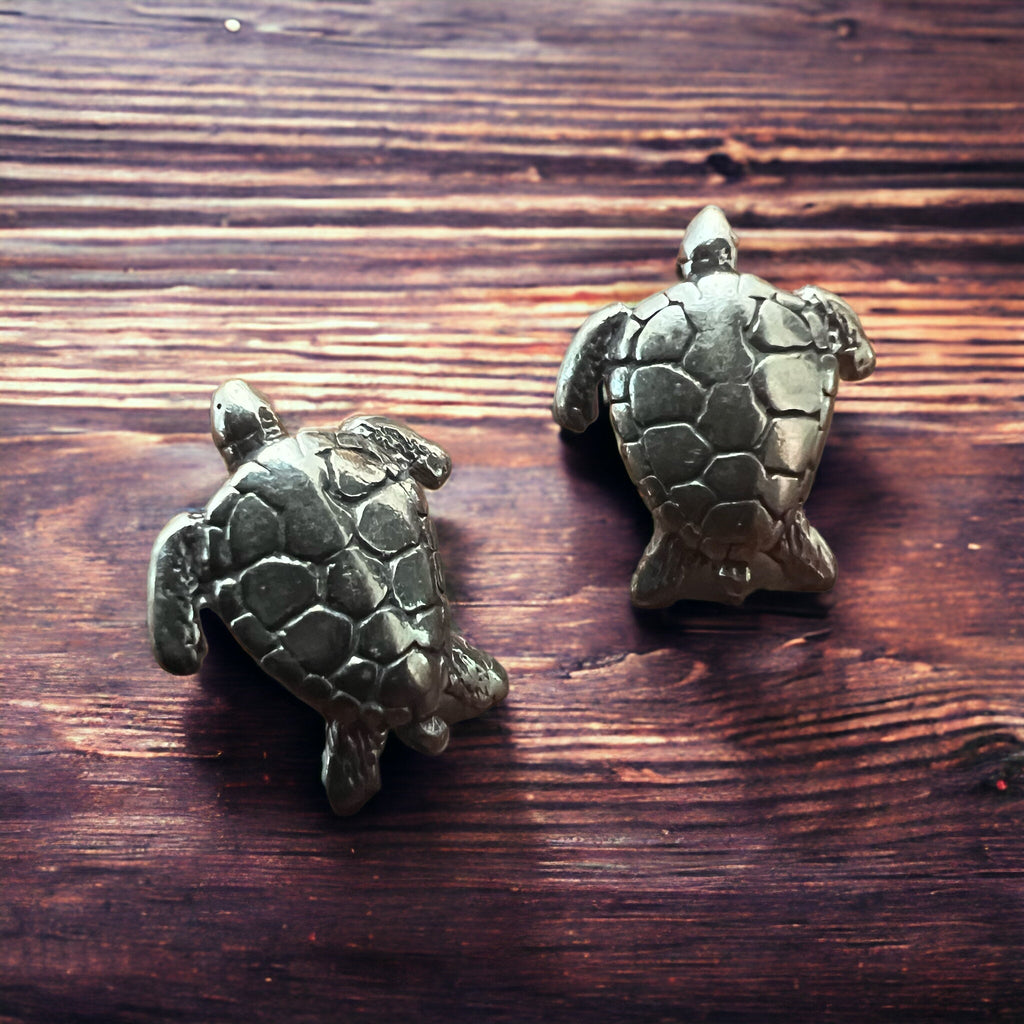 Sea Turtle post earrings - Sterling silver - Rooted & Reckless Co.