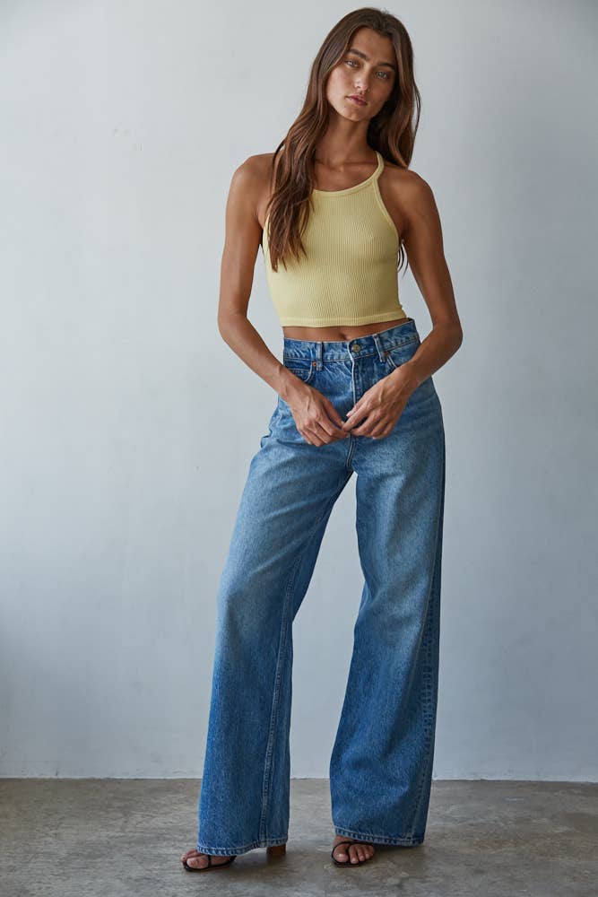 Seamless Sleeveless Halter Neck Tank Top - Rooted & Reckless Co.