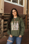 Sequin Hunting Duck Calls Patch Sweatshirt - Rooted & Reckless Co.