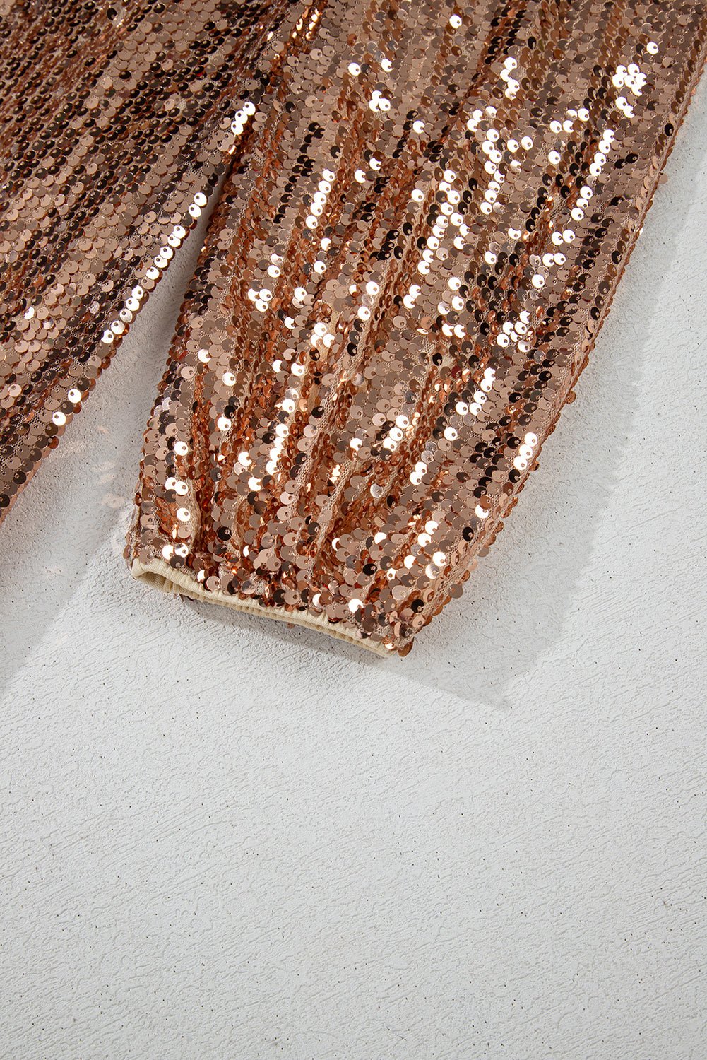 Sequin Long Sleeve Cutout Back Mini Dress - Rooted & Reckless Co.
