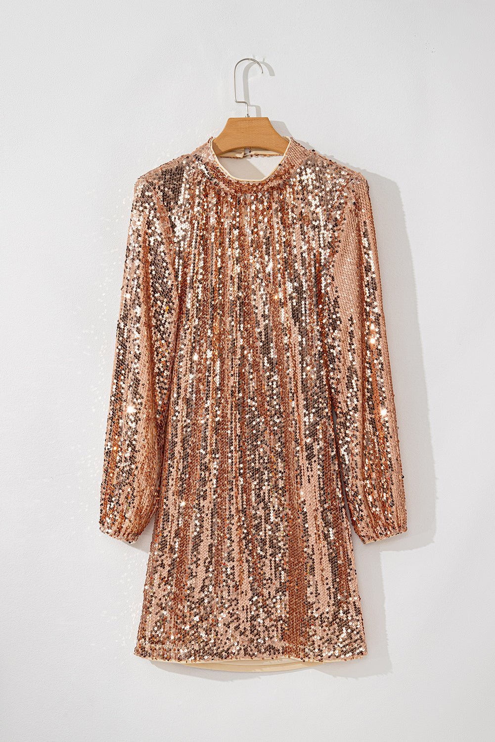 Sequin Long Sleeve Cutout Back Mini Dress - Rooted & Reckless Co.
