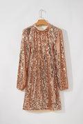 Sequin Long Sleeve Cutout Back Mini Dress - Rooted & Reckless Co.