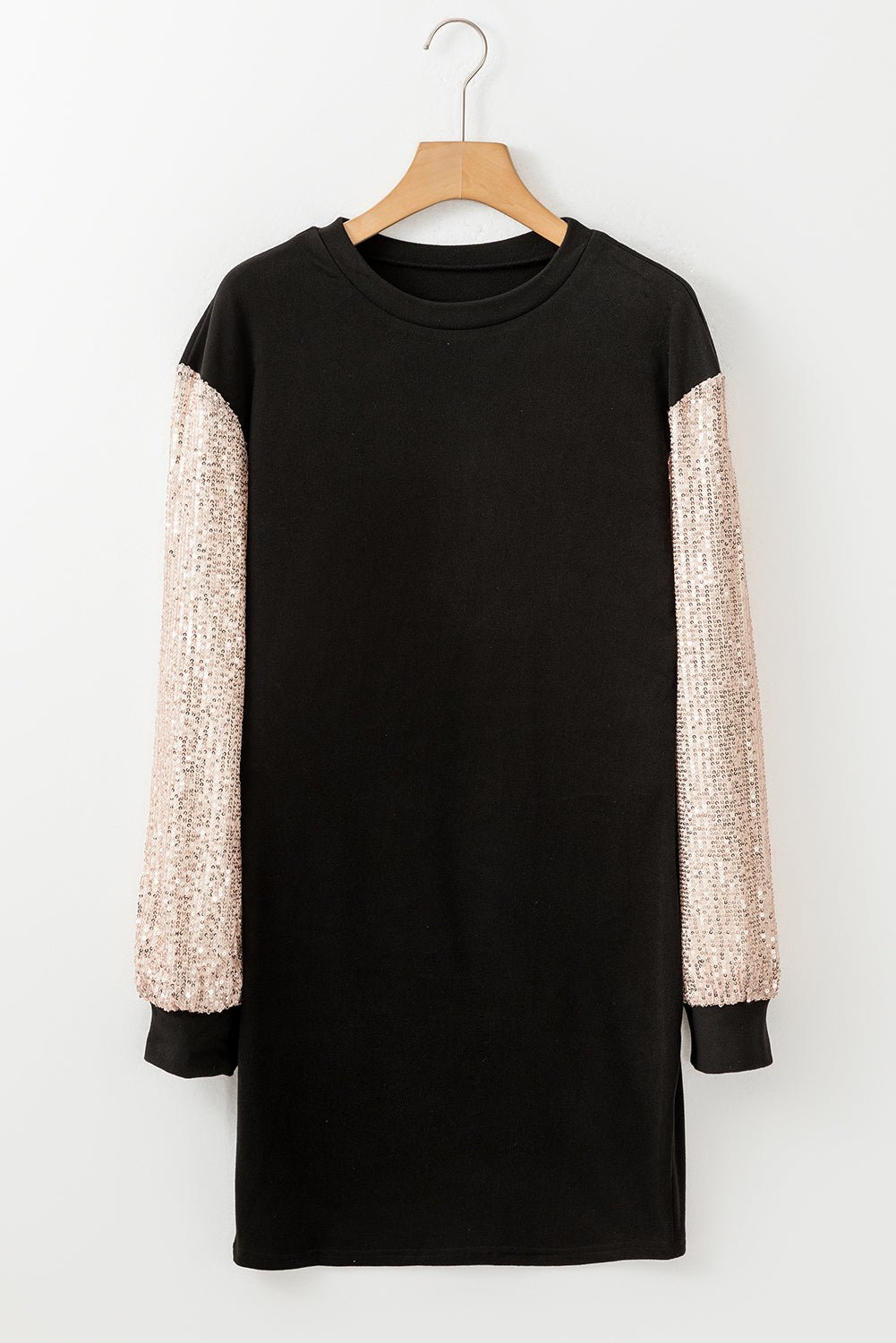 Sequin Patchwork Puff Sleeve Mini Dress - Rooted & Reckless Co.