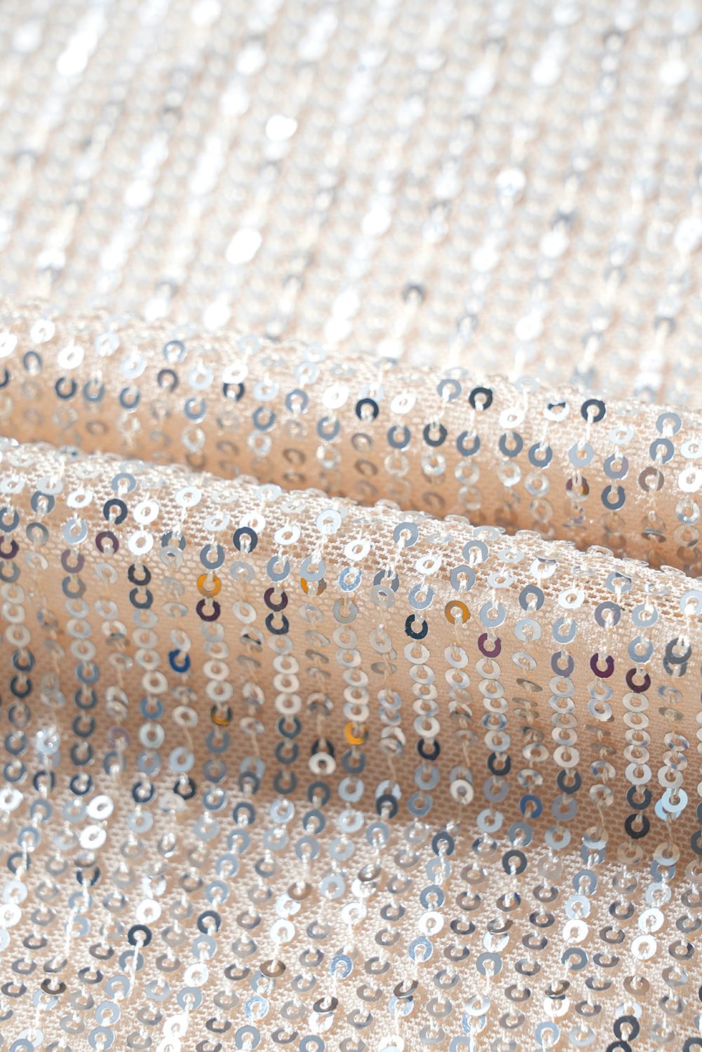 Sequin Zip Up Round Neck Long Sleeve Jacket - Rooted & Reckless Co.