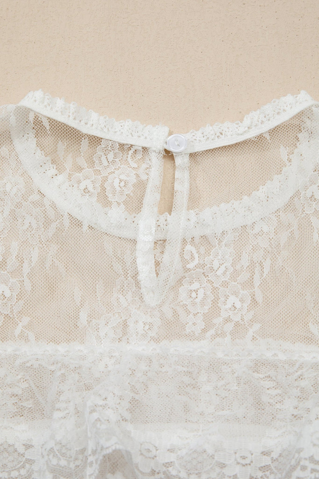 Sheer Floral Lace Ruffle Tiered Blouse & Cami - Rooted & Reckless Co.