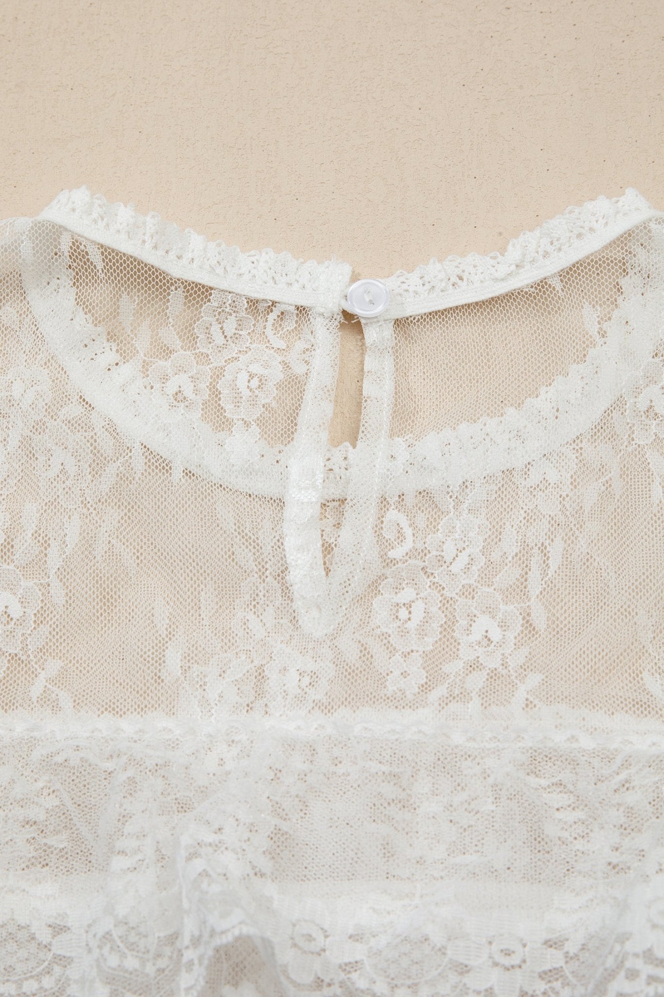 Sheer Floral Lace Ruffle Tiered Blouse & Cami - Rooted & Reckless Co.