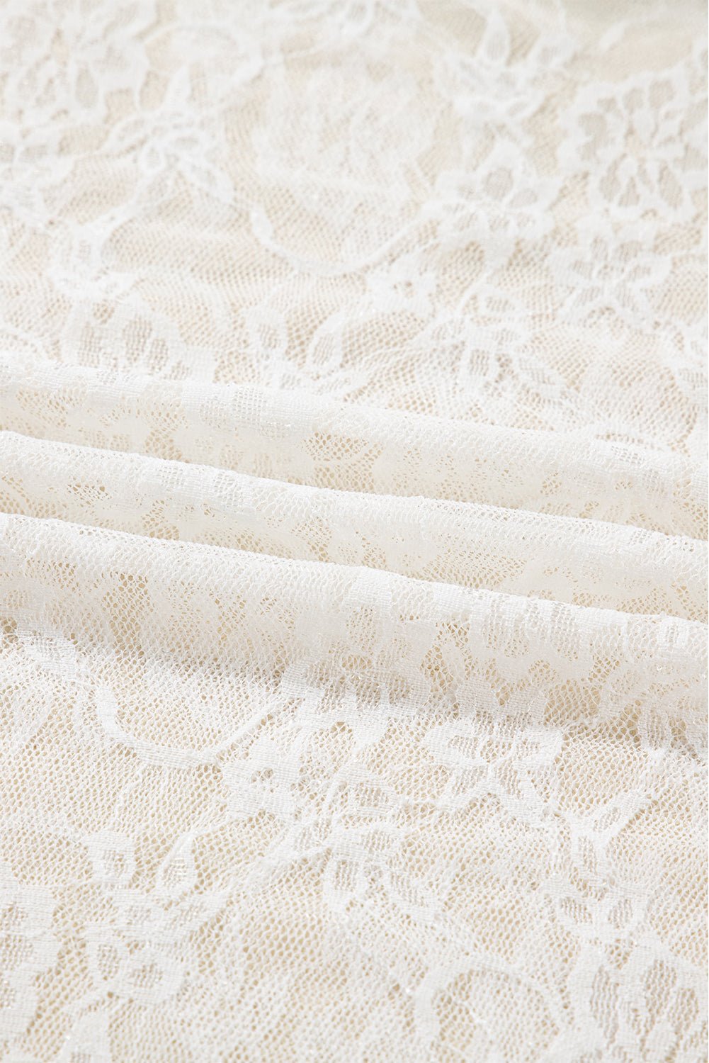 Sheer Lace Mesh Mock Neck Long Sleeve Top - Rooted & Reckless Co.