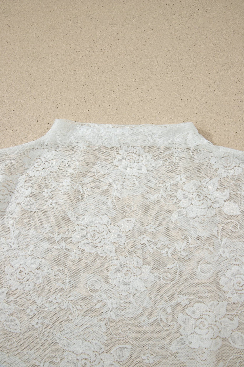 Sheer Lace Mesh Round Neck T-Shirt - Rooted & Reckless Co.