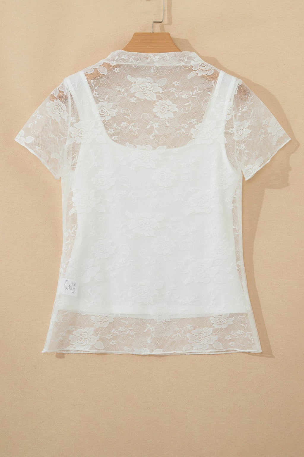 Sheer Lace Mesh Round Neck T-Shirt - Rooted & Reckless Co.