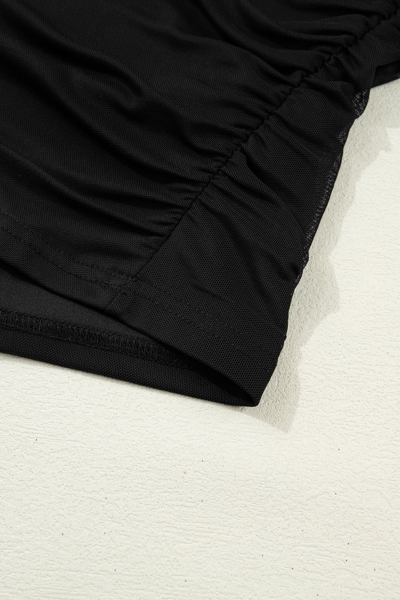 Sheer Mesh Patchwork High Neck Long Sleeve Top - Rooted & Reckless Co.