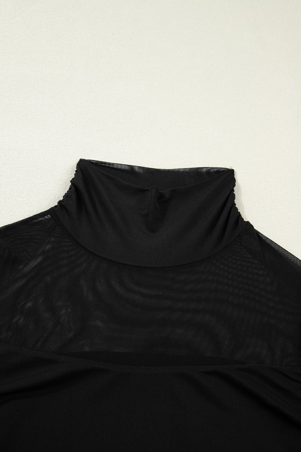 Sheer Mesh Patchwork High Neck Long Sleeve Top - Rooted & Reckless Co.