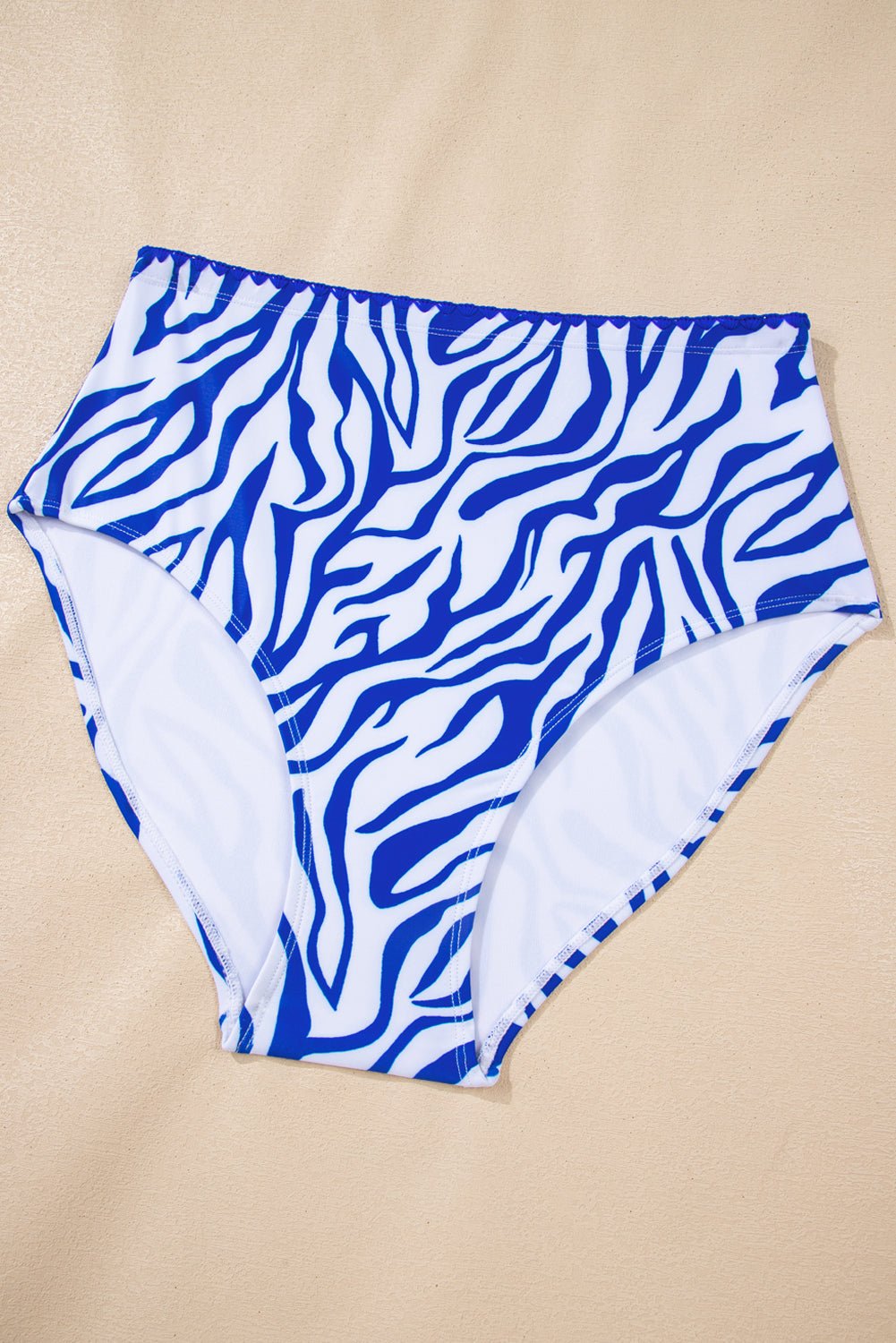 Shell Stitch Trim Textured High Waist Bikini Set - Rooted & Reckless Co.