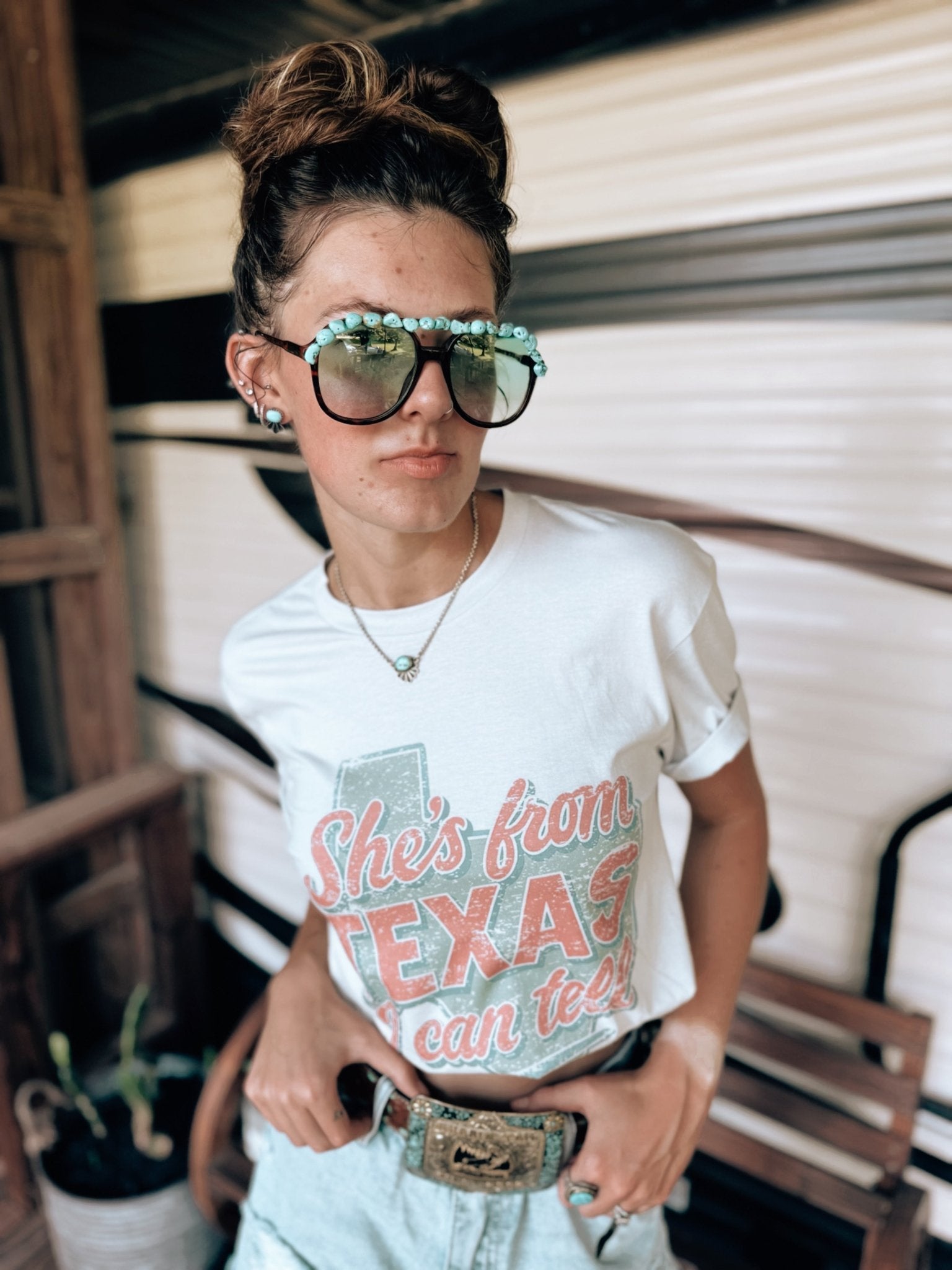 She's From Texas I Can Tell Graphic Tee - Rooted & Reckless Co.