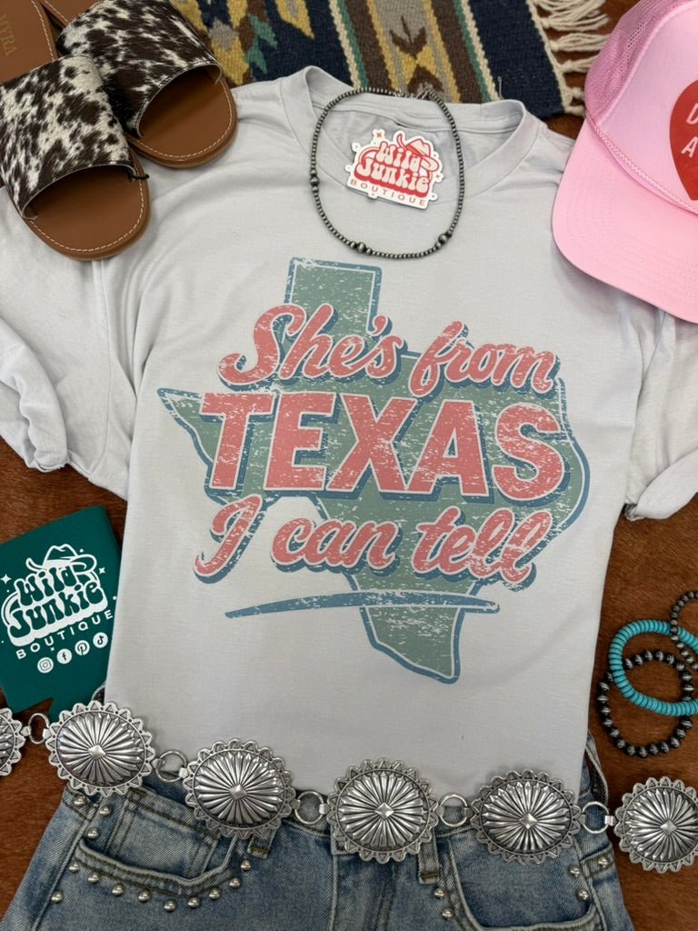 She's From Texas I Can Tell Graphic Tee - Rooted & Reckless Co.