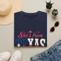 She's From Texas T-Shirt — Patriotic Retro Lone Star Tee for Women - Rooted & Reckless Co.