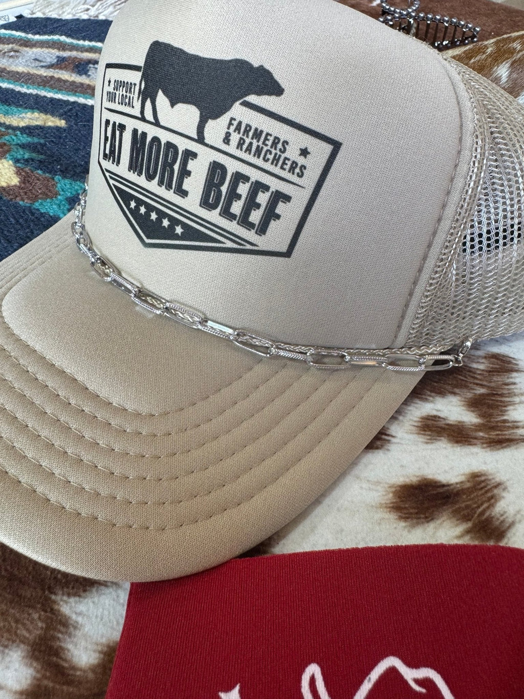 Silver Links Trucker Hat Chain - Rooted & Reckless Co.