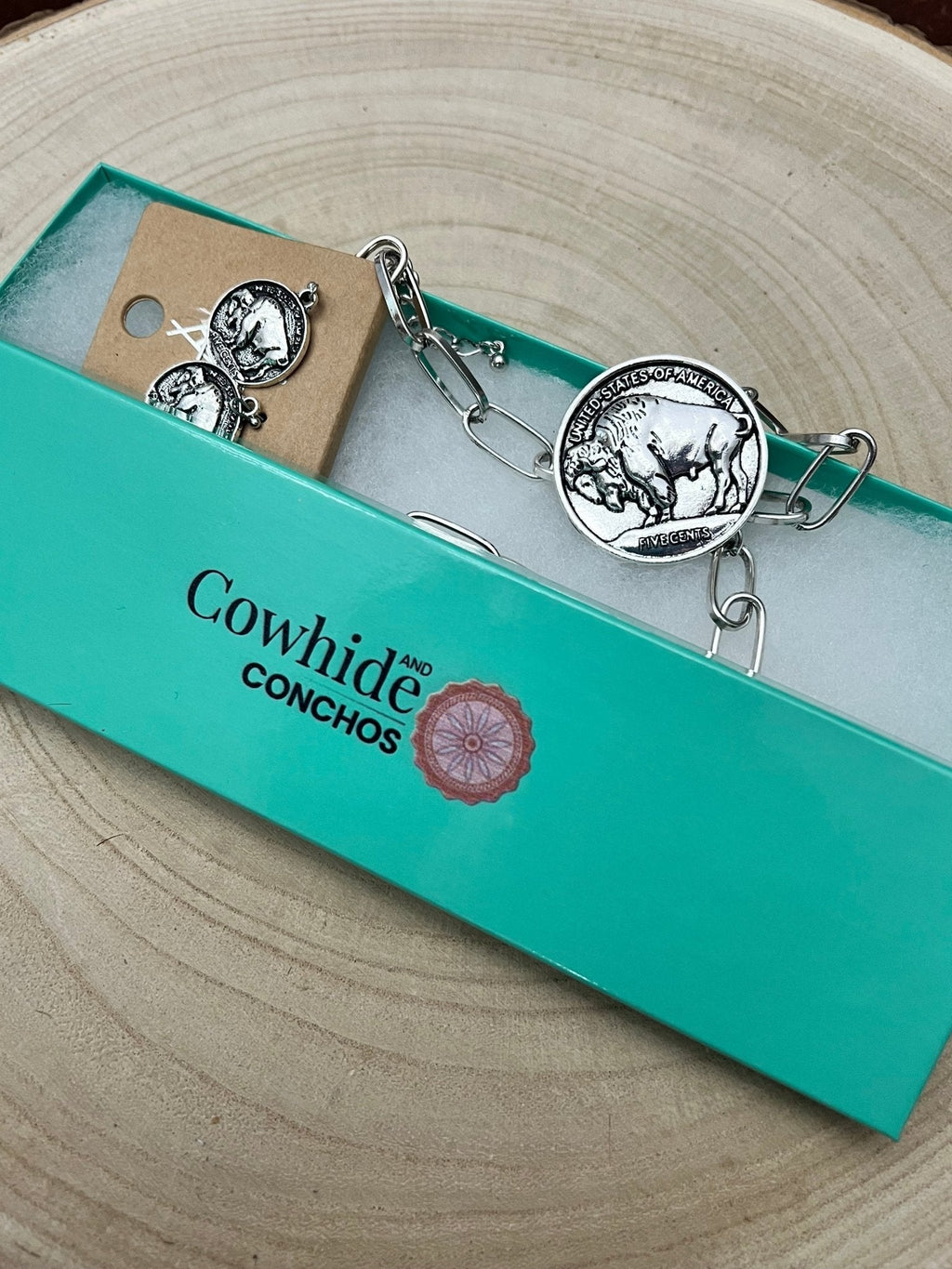 Silver Western Buffalo Coin Statement Choker & Earring Set — Oversized Coin Pendant - Rooted & Reckless Co.