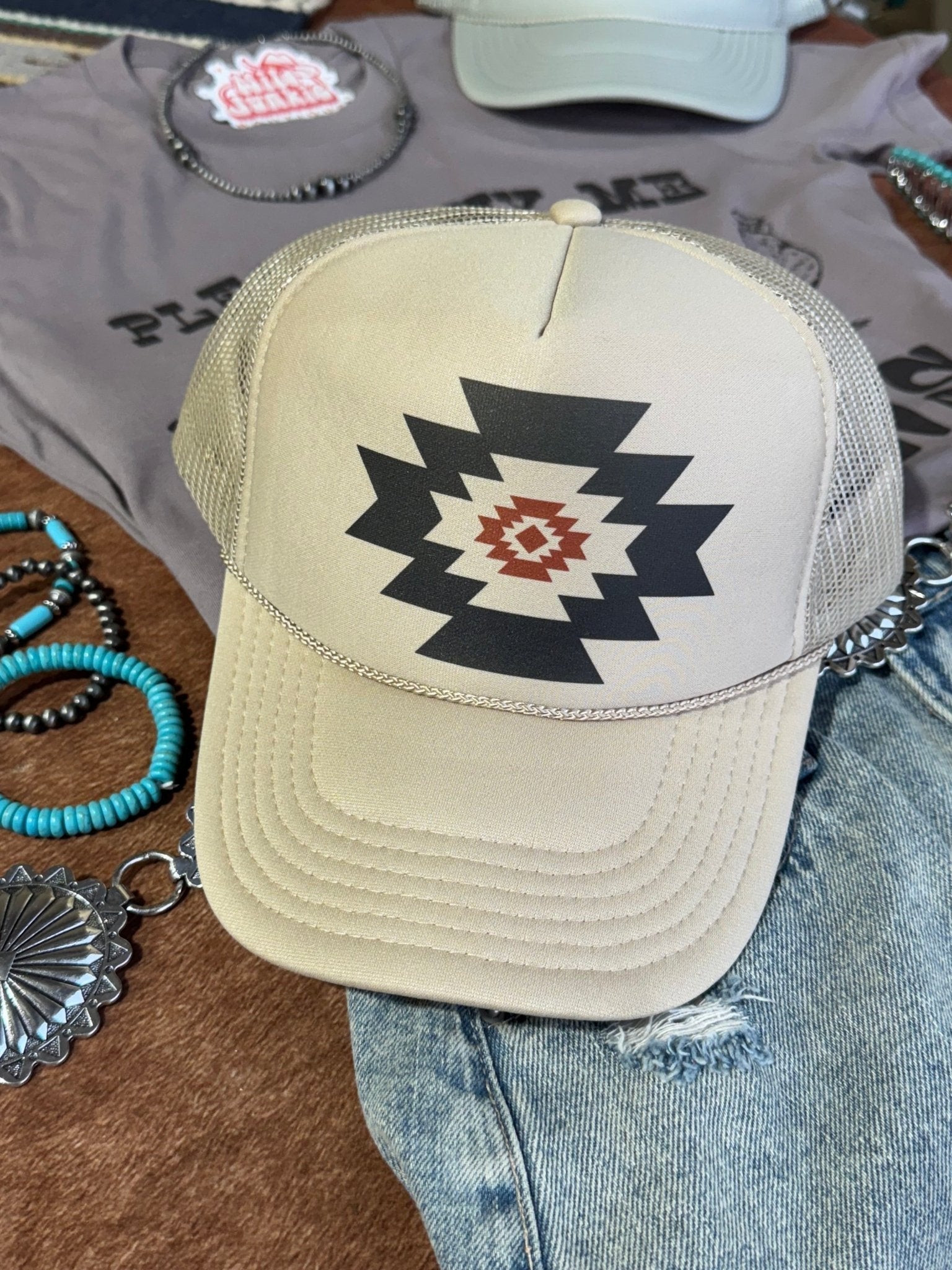 Simple Aztec Trucker Hat - Rooted & Reckless Co.