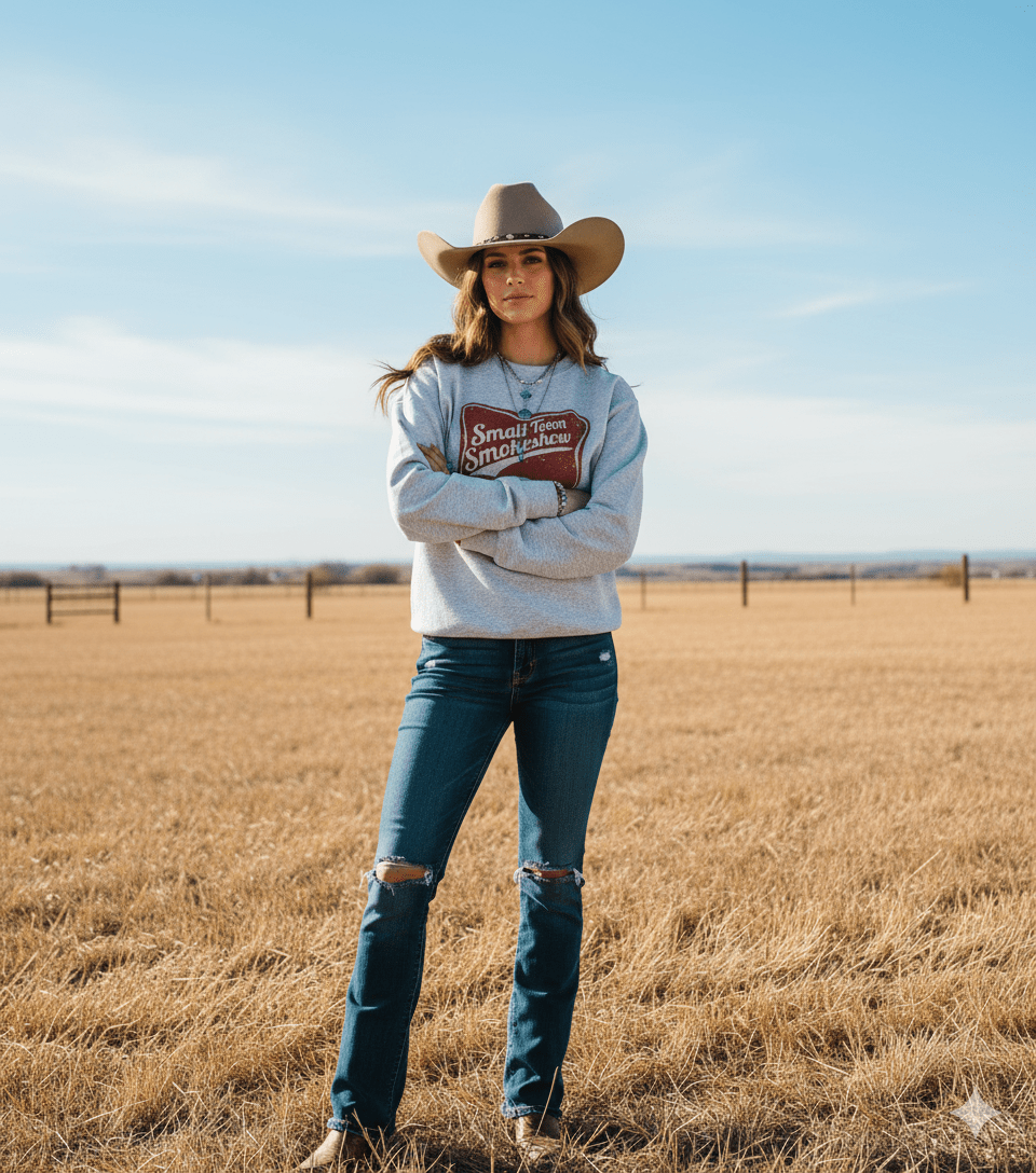 Small Town Smokeshow Graphic Sweatshirt - Rooted & Reckless Co.